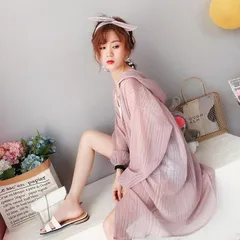 ひんやりカーディガン 日焼け対策 UVカット ラッシュガード レディース ビキニカバー ロング シアートップス 春 夏 サマー 薄手 aiyi01