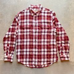 赤白チェック柄　ネルシャツ