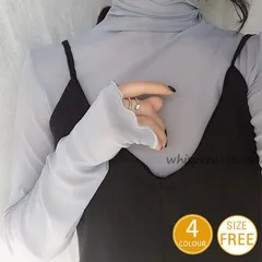 トップス レディース ハイネック レイヤード インナー 重ね着 韓国ファッション おしゃれ レース Ｔシャツ 薄手 伸縮性