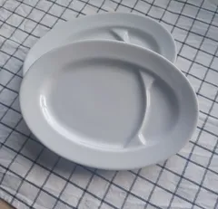 ★他の商品と合わせて購入でお買得になります!コメント下さい-★２枚セット★美濃焼　ギョウザ皿/仕切り皿　餃子/中華　23×17×2.4㎝