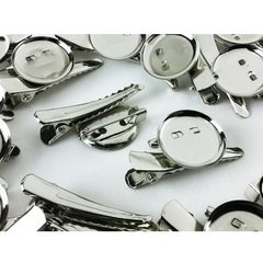 コサージュ金具 ピン 素材 カップ19mm 40個 クリップ ブローチ