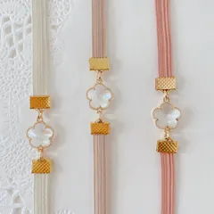 授乳ストラップ　透明フラワーチャーム　No.4