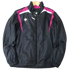 新品 DESCENTE デサント 防風 撥水 裏地フリース ウィンドブレーカー ジャケット ブルゾン スポーツウェア ブラック/ピンク DAT3664