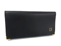 ■極美品■ dunhill ダンヒル レザー 二つ折り 長財布 ウォレット 札入れ カード入れ メンズ レディース ブラック系 FU2101