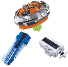 3個セット / ベイブレード X UX-13 ゴーレムロック1-60UN + BX-42 ラバーカスタムグリップ ブルーVer. + BX-38 ストリングランチャー ホワイトVer.