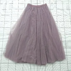 ◇ Θ 美品 フィフス シンプル系 ロング丈 ギャザー スカート サイズ表記なし パープル系 レディース E  【1508200019901】のサムネイル