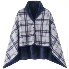 Blue Giraffe ひざ掛け 膝掛け ひざかけ ブランケット 大判 80×130CM 寒さ対策 4way ブランケット 洗濯可ひざ掛け ブランケット ボタン付き 改良 防寒対策 あったか チェック柄 おしゃれ 吸湿保温 抗菌加工 静電気防止 洗濯可能 0