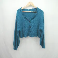 ◇ ⊇ INGNI イング ニット 長袖 ダメージカーディガン サイズM ブルー系 レディース E  【1505290015837】