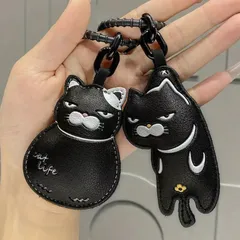 クロネコチャーム 黒猫 バッグ キーチェーン ポーチアクセサリー リュックサック 可愛いチャーム おしゃれア プレゼント ギフト 軽量 鍵 猫モチーフ 猫デザイン ユニークデザイン おしゃれチャーム デコレーション かわいい カワイイ
