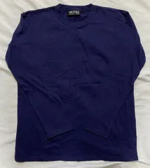 キッズ　綿無地　長袖Tシャツ　ネイビー