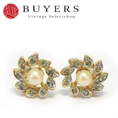 【中古】 ニナリッチ イヤリング メタル ゴールド フラワー ラインストーン メッキ レディース 女性 NINA RICCI