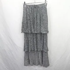 ◇ ロデオクラウンズ ウエストゴム　レイヤード風　キラキラ ロング丈 フレア スカート サイズF シルバー系 レディース E  【1507080006636】のサムネイル