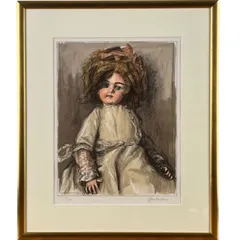 版画.小松崎 邦雄.リトグラフ.少女.絵画.額絵.美術品.インテリア.額縁 小松崎邦雄 「少女」 リトグラフ 限定95部 H.Cエディション | 遥