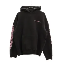 CHROME HEARTS (クロムハーツ) MATTYBOY chomper刺繍 袖フローラルプリントプルオーバーパーカー ブラック/ピンク XLのサムネイル