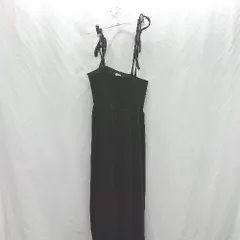 ◇ ⊇ flower フラワー 肩紐調節可能 膝下丈 ワンピース サイズF ブラック系 レディース E  【1506130009924】