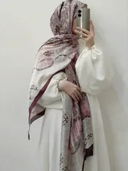 アクセサリー レディース スカーフ 1枚 ヴィンテージボヘミアン風 レディーススカーフ、上質なカラーブロック通勤用ショール、多用途なムスリムヒジャブ、オールシーズン着用可能、軽量シルクスカーフ