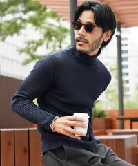 新品 未使用 JIGGYS SHOP(ジギーズショップ)コットンタッチテレコニット 215701 bネイビー