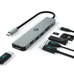 新品 VCOM 7-in-1 ドッキングステーション USB C ハブ デュアルモニター HDMI 2ポート【MAC&WINDOWS MST支持 】変換アダプター 4K@60Hz&4K@30Hz 1080P HDMI 100W急速PD充電 USB3.0ポート*