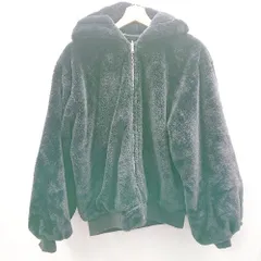 ◇ ⊇ ノーブランド リバーシブル 長袖 ボアブルゾン サイズM ブラック レディース E  【1503050041904】