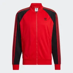アディダス adidas トラックジャケット HR3448 赤 黒 メンズ アウター ジャージ オリジナルス adidas Originals トリコットジャケットブラック レッド スーパースター SST