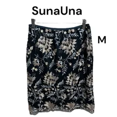 SunaUna スーナウーナ レディース 花柄 刺繍 エレガント スカート M