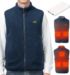 [NAFUAIR] ヒーターベスト電熱ベスト3段階温度調節 ヒーター内蔵 防寒着 秋冬用 洗濯可 超軽量 男女兼用 電熱ウェア モバイルバッテリー付