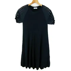 マックスアンドコー ワンピース トップス 半袖 レース ボリューム袖 レディース Mサイズ ネイビー Max&Co. 【中古】