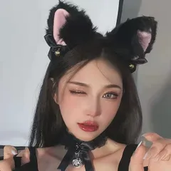 猫耳 ネコ耳 カチューシャ ヘアバンド コスプレ サブカル メイド ヘッドドレス 量産型 黒 ヘアアクセサリー ゴスロリ 女の子 かわいい 素材 レディース もこもこ もふもふ ねこみみ