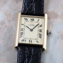 カルティエ マストタンク LM 手巻 ヴィンテージ アンティーク メンズ腕時計 Cartier Tank Must ヴェルメイユ ローマダイヤル