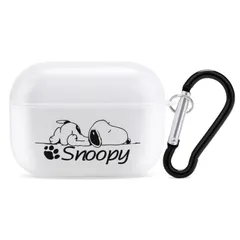 【新品未開封】 キャラクター アニメ グッズ かわいい PCおしゃれ (Color 軽量 紛失防止 : ケース プロ スヌーピー-white エアーポッズ Size カバー 全面保護 : Proケース カラビナ付き】AirPods Airpods 透明 対応