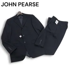 【新品 未使用】 JOHN PEARSE ジョンピアース 通年★ シャドーストライプ セットアップ スーツ Sz.96A7　メンズ ビジネス