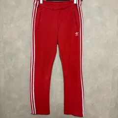 古着 adidas アディダス トラックパンツ レッド ホワイト 赤 白 管理番号 255-56