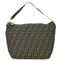 本物 フェンディ FENDI ズッカ ハンドバッグ キャンバス ブラウン 26597 Zucca バッグ 中古 【フォロー割】
