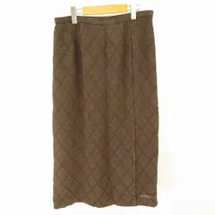 #a レリアン Leilian スカート ロング 15+ 大きいサイズ 茶系 チェック柄 巻きスカート風 ラップ 日本製 940094 k01