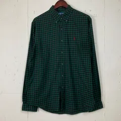 Ralph Lauren ラルフローレン CUSTOM FIT チェック柄 長袖シャツ 古着 メンズL  ボタンダウン グリーン 緑【f240213029】