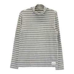 サイズ：M EFFICACE エフィカス  ハイネック 長袖Tシャツ ボーダー柄 グレー系 [240101359244]# ゴルフウェア メンズ ストストのサムネイル