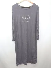 ◇ Θ gelato pique ジェラートピケ ルームウェア 長袖 膝下丈 ワンピース サイズF チャコールグレー系 レディース E  【1507010007566】