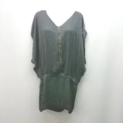 ◇ NANO universe 無地 ゴールドチャーム ノースリーブ 薄手 ブラウス サイズM ブラック レディース E  【1309250042686】のサムネイル