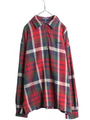 【お得なクーポン配布中!】 90s ポロスポーツ ラルフローレン ハーフジップ チェック ポロシャツ メンズ XL 古着 オールド スムース 素材 ヘビーウェイト 大きいサイズ