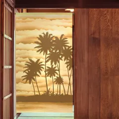 ■SIMON BAKER■のれん「ヤシの見える島」85x150cm ×5枚セット【日本製】のれん 暖簾 家紋 間仕切り ジブリ トトロ 千と千尋 風景 景色 目隠し SNOOPY スヌーピー ハワイアン【匿名配送らくらくメルカリ便全国送料無料】