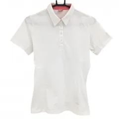 ★値下げ★プーマ 半袖ポロシャツ 白 袖ロゴピンク USPDRY  レディース L ゴルフウェア PUMA