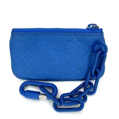 【Louis Vuitton】 ルイ・ヴィトン カードキーケース ポシェット･クレ M67475 モノグラム トリヨン ブルー系 ファスナー式 プラチェーン キーホルダー コインケース レディース メンズ ユニセックス 【中古】 USED-B 【9304】