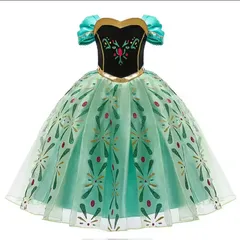 お姫様　プリンセスドレス　　グリーン　　誕生日　七五三　発表会　プリンセス　結婚式