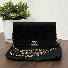[希少人気]CHANEL シャネル マトラッセ チェーンウォレット ショルダーバッグ コットン ヴィンテージ 斜め掛け 肩掛け 旅行にも COTTON Chain Wallet