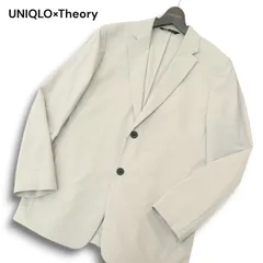 22SS 美品★ UNIQLO × Theory ユニクロ セオリー 通年 感動ジャケット アンコン テーラード ジャケットSz.S メンズ グレー