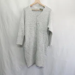 ◇ ⊇ JEANASIS ジーナシス ニット 長袖 膝丈 ワンピース サイズF グレー レディース E  【1410290053034】