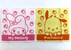【中古】タオル・手ぬぐい 18.マイメロディ＆ポチャッコ ピンク＆オレンジ プチタオルセット 「サンリオ当りくじ サンリオキャラクターズ当りくじ」