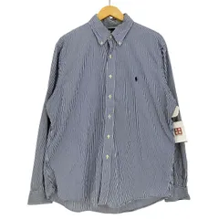 ラルフローレン RALPH LAUREN 90S CUSTOM FIT ストライプ ポニー刺繍 ボタンダウンシャツ メンズ import：XL 