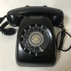 通話動作確認済】黒電話 レトロ ダイヤル式 電話機 モジュラー