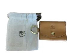 【中古】IL BISONTE イル ビゾンテ キーリング付きコインケース　カードポケット付き　財布 ベージュ  44828671